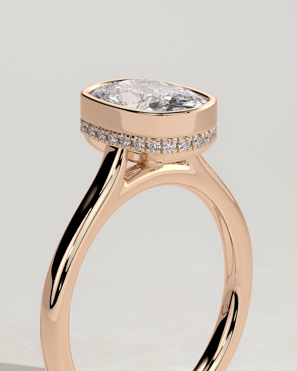 MET 0128 - 2 ct center stone - 18k Rose Gold source reference - setting detail view