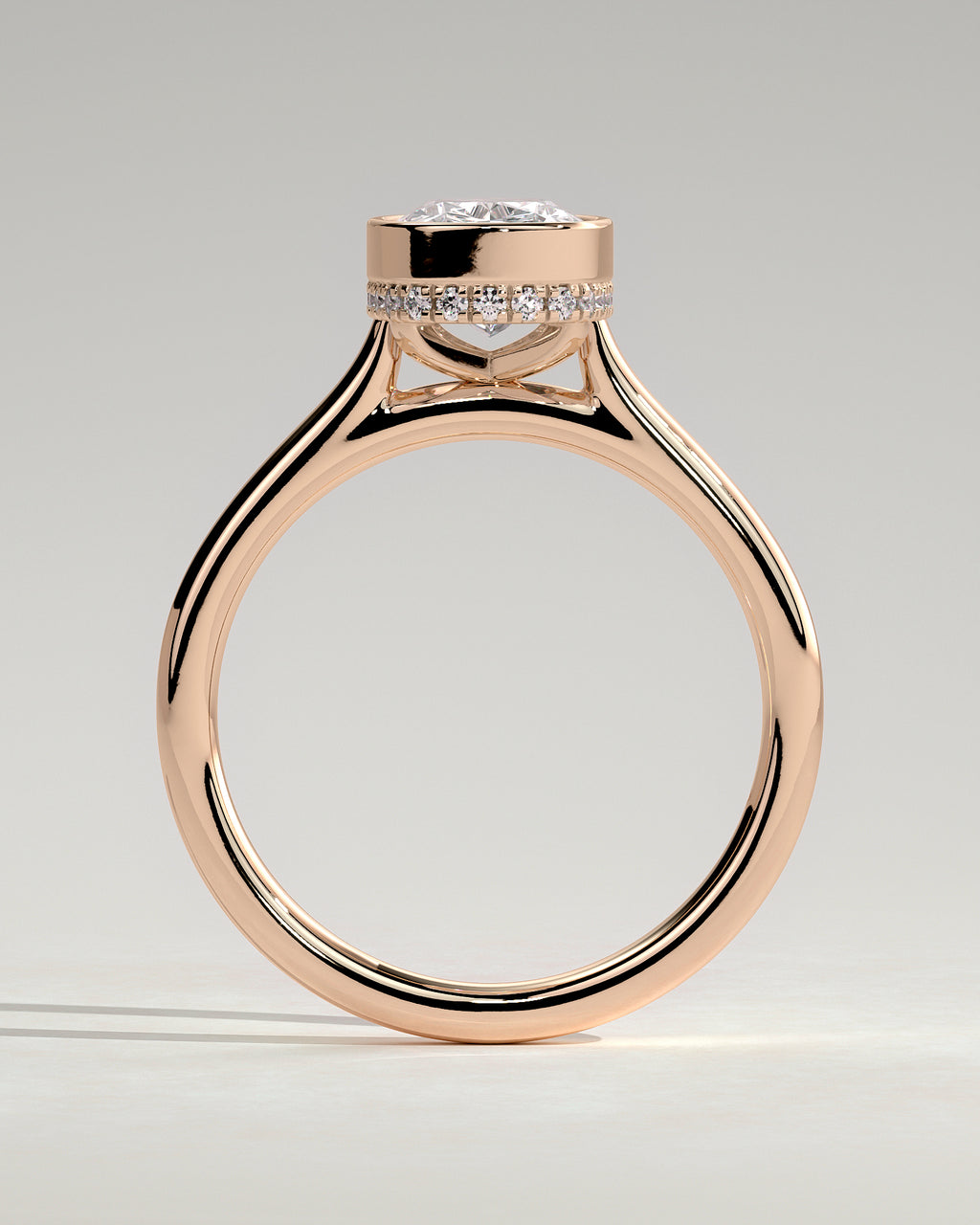 MET 0128 - 2 ct center stone - 18k Rose Gold source reference - setting detail view