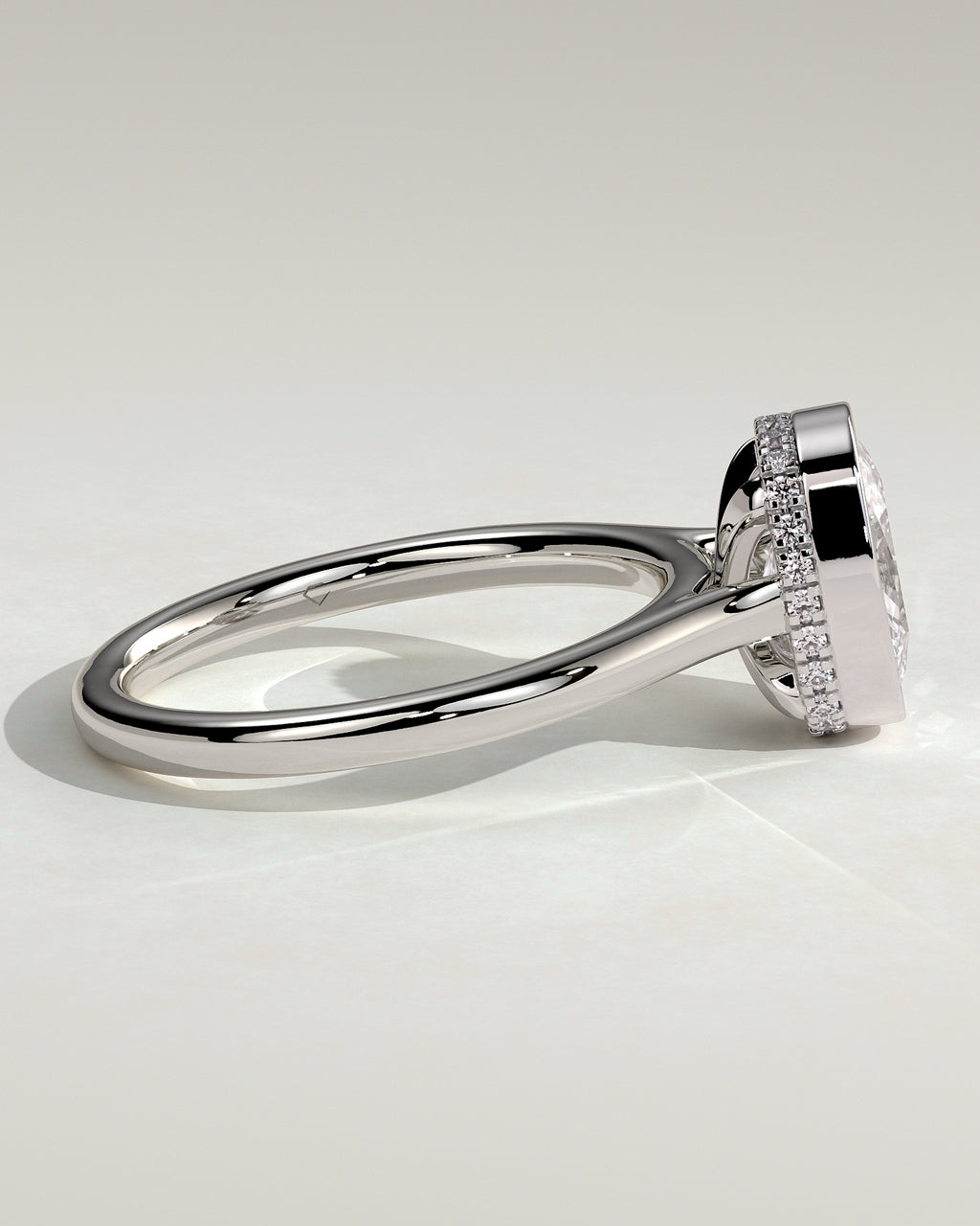 MET 0128 - 2 ct center stone - 18k White Gold source reference - setting detail view