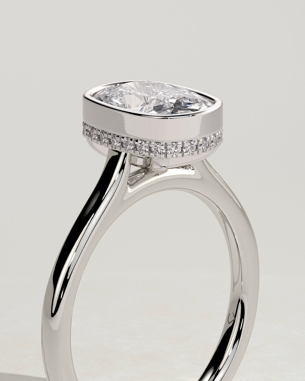 MET 0128 - 2 ct center stone - 18k White Gold source reference - setting detail view