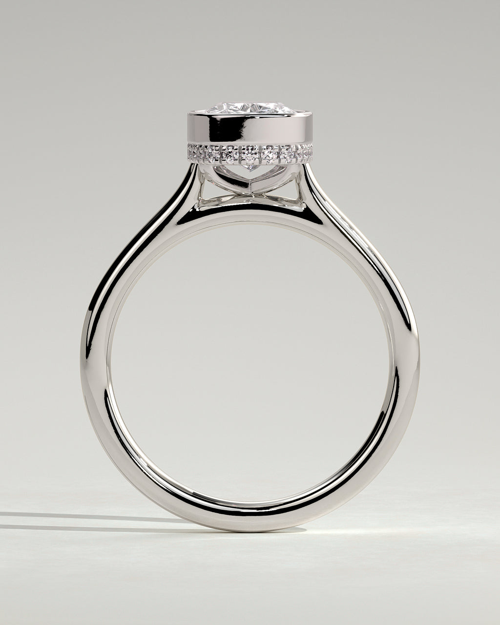 MET 0128 - 2 ct center stone - 18k White Gold source reference - setting detail view