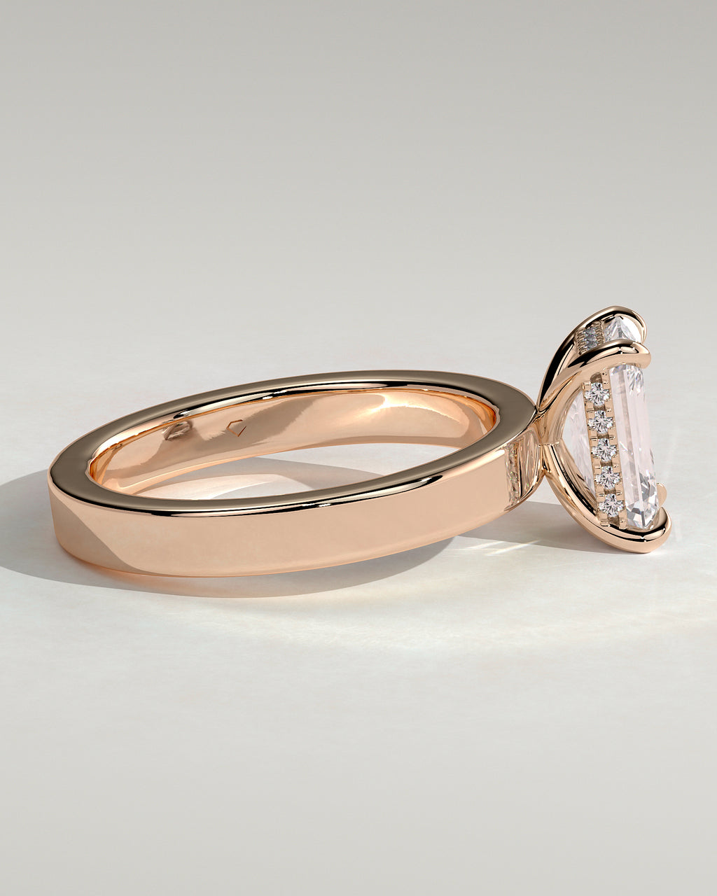 MET 0129 - 2 ct center stone - 18k Rose Gold source reference - setting detail view