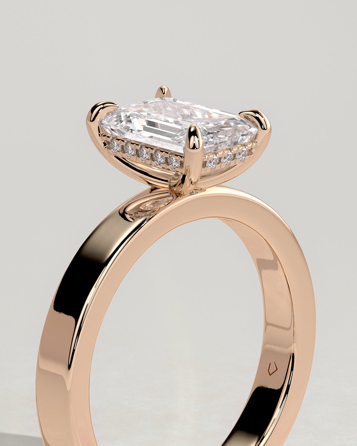 MET 0129 - 2 ct center stone - 18k Rose Gold source reference - setting detail view