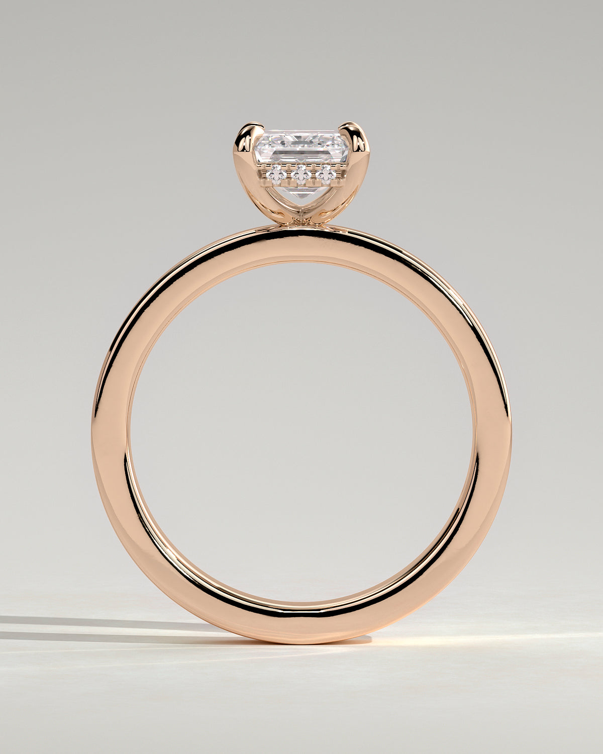 MET 0129 - 2 ct center stone - 18k Rose Gold source reference - setting detail view