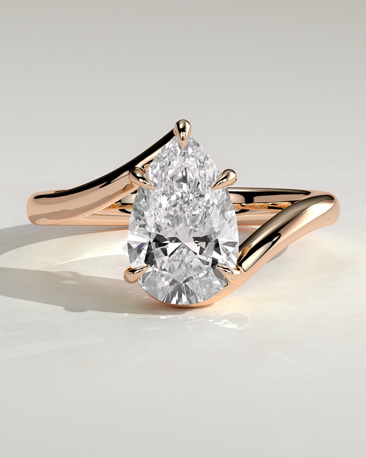 MET 0130 - 2 ct center stone - 18k Rose Gold source reference - front view