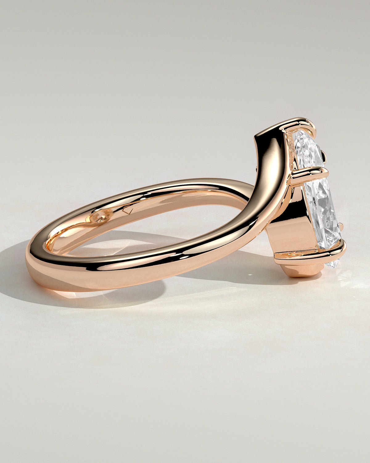 MET 0130 - 2 ct center stone - 18k Rose Gold source reference - setting detail view