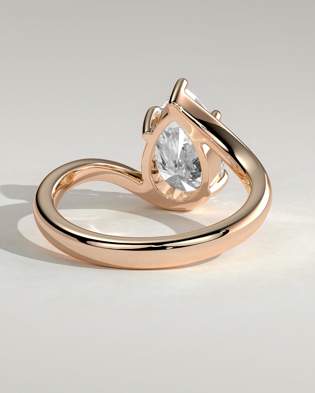 MET 0130 - 2 ct center stone - 18k Rose Gold source reference - setting detail view