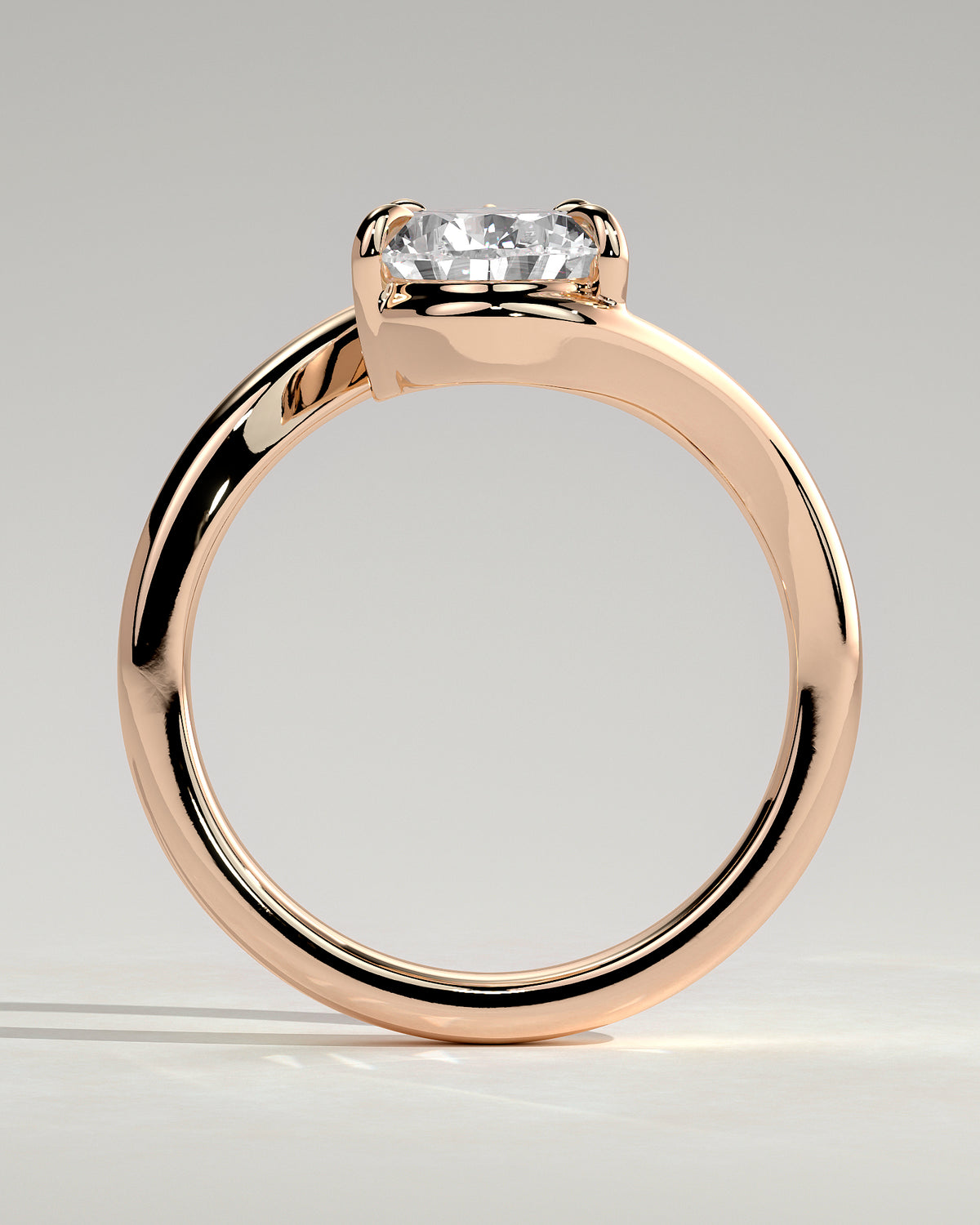 MET 0130 - 2 ct center stone - 18k Rose Gold source reference - setting detail view