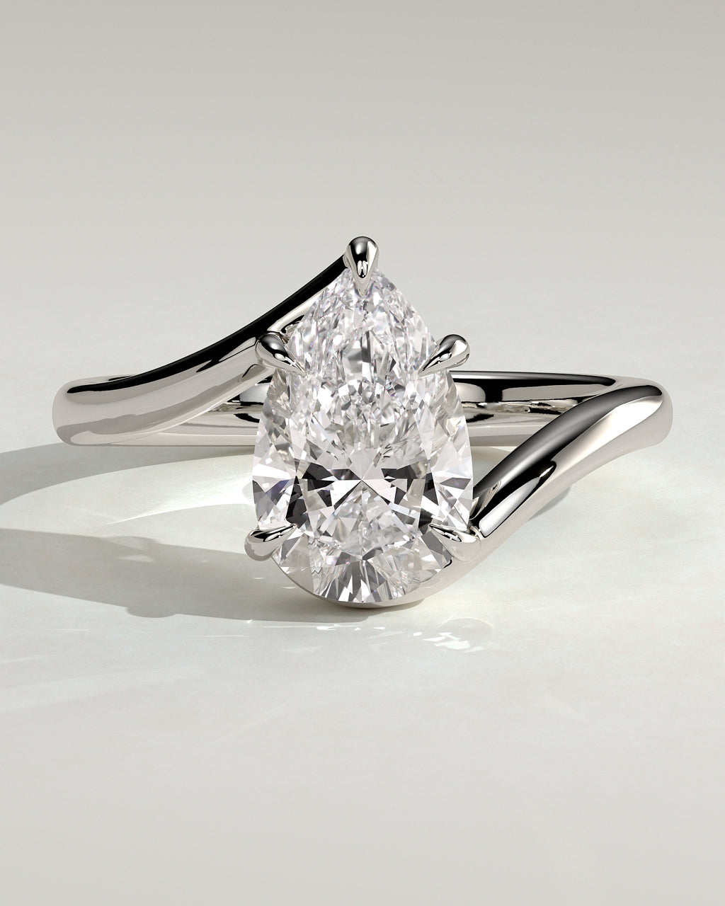 MET 0130 - 2 ct center stone - 18k White Gold source reference - front view