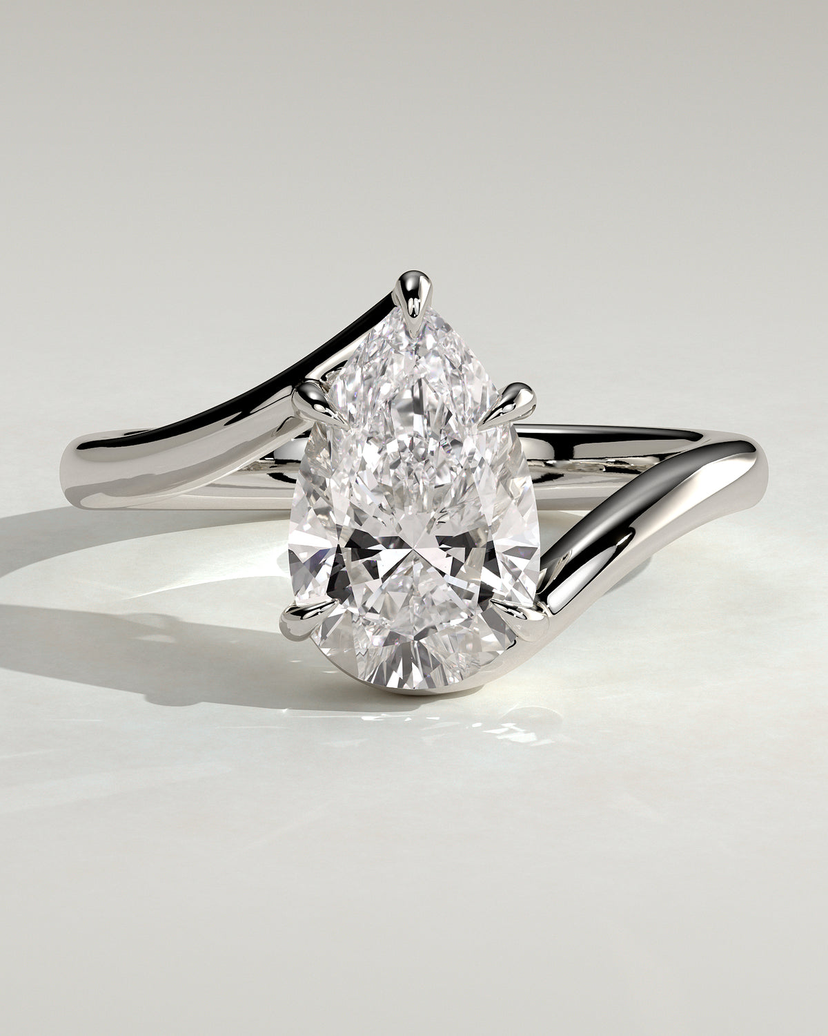 MET 0130 - 2 ct center stone - 18k White Gold source reference - front view