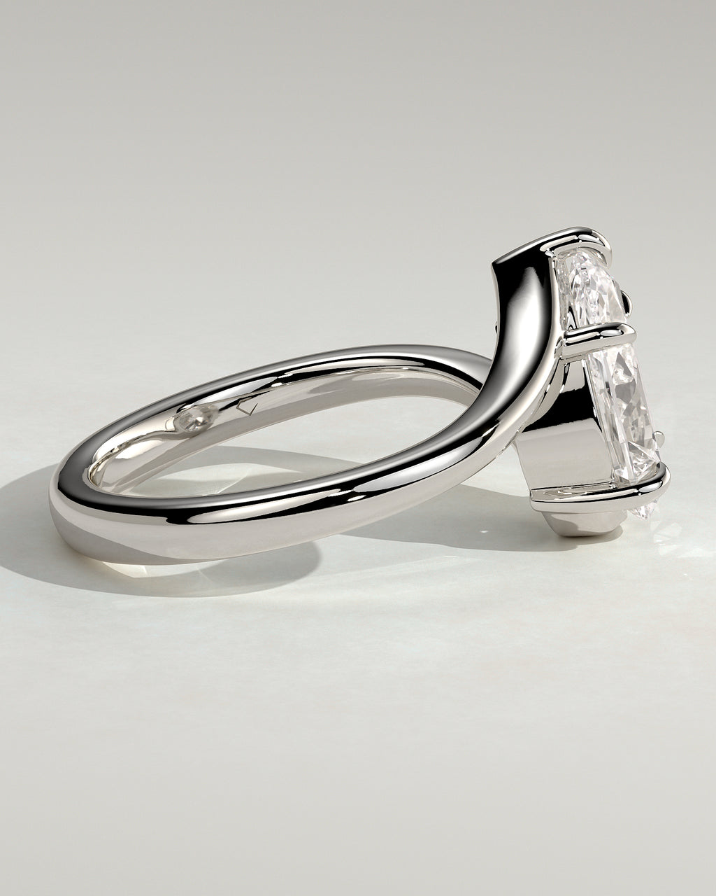 MET 0130 - 2 ct center stone - 18k White Gold source reference - setting detail view