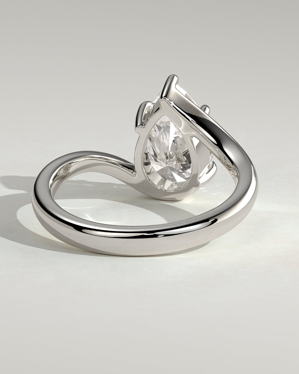 MET 0130 - 2 ct center stone - 18k White Gold source reference - setting detail view