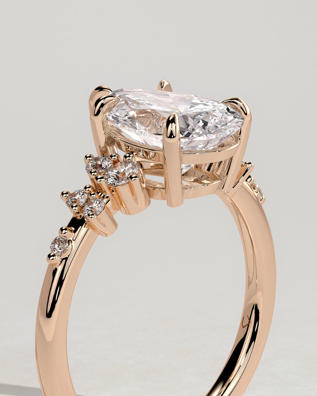 MET 0131 - 2 ct center stone - 18k Rose Gold source reference - setting detail view