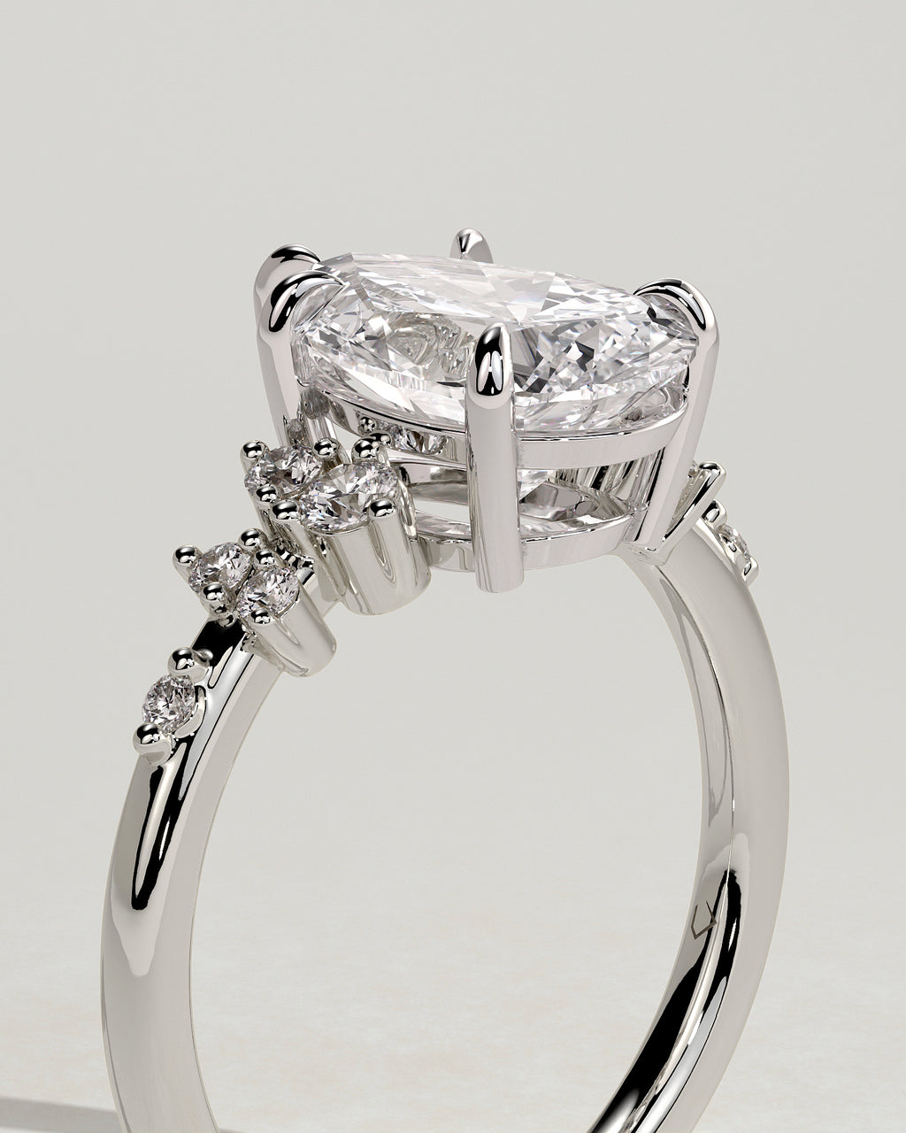 MET 0131 - 2 ct center stone - 18k White Gold source reference - setting detail view