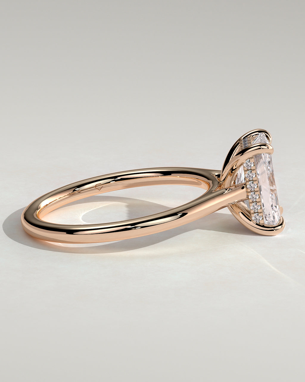 MET 0132 - 2 ct center stone - 18k Rose Gold source reference - setting detail view