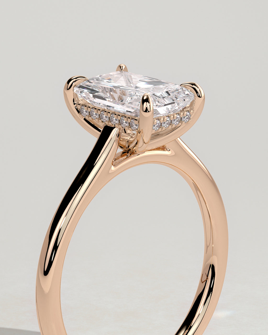 MET 0132 - 2 ct center stone - 18k Rose Gold source reference - setting detail view