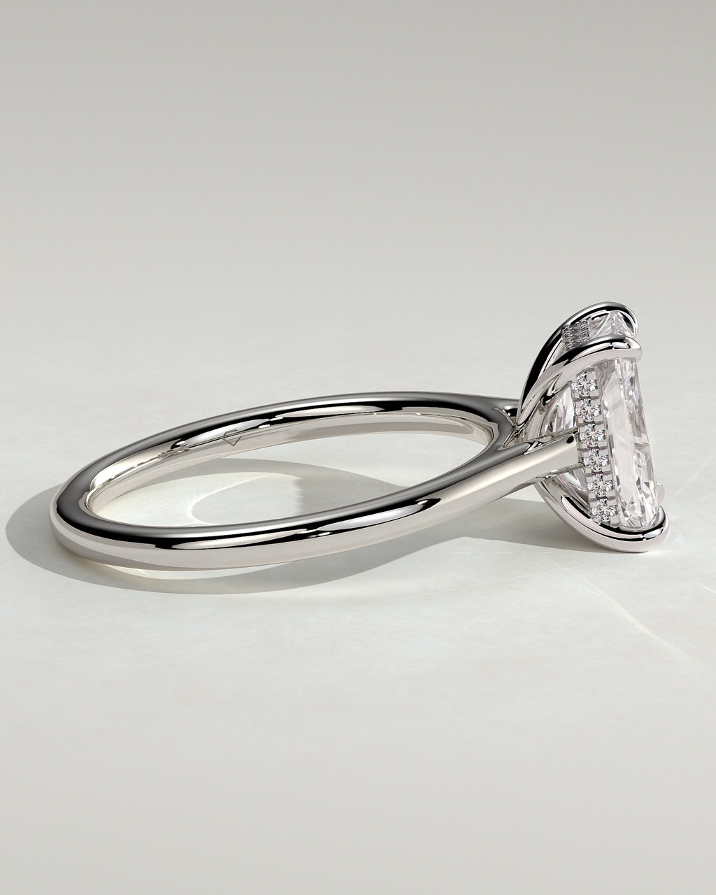 MET 0132 - 2 ct center stone - 18k White Gold source reference - setting detail view