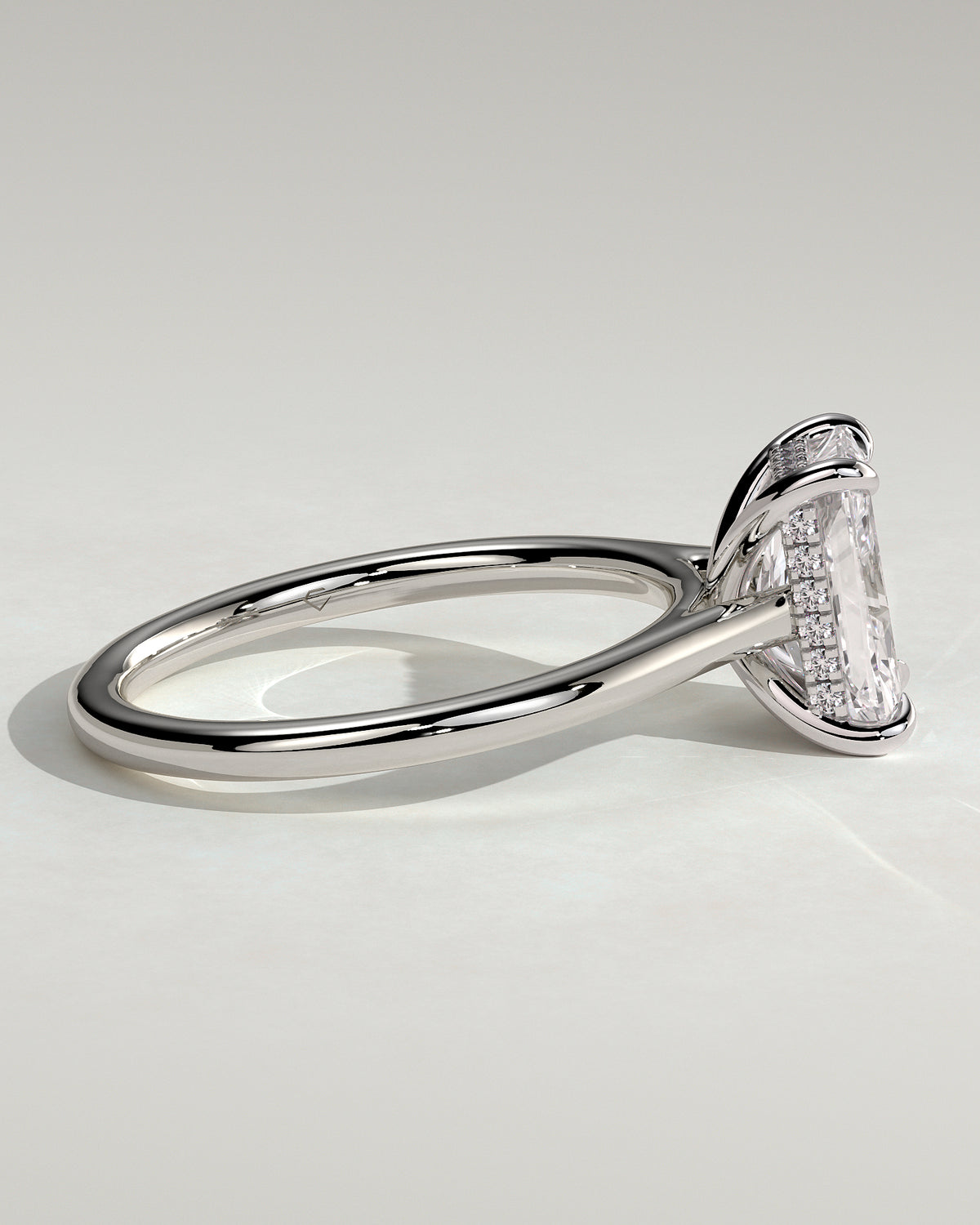 MET 0132 - 2 ct center stone - 18k White Gold source reference - setting detail view