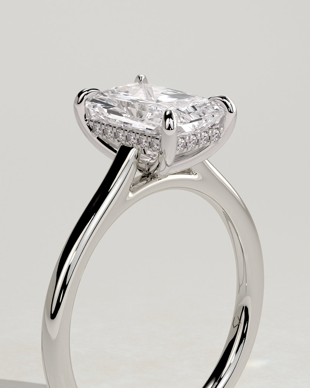 MET 0132 - 2 ct center stone - 18k White Gold source reference - setting detail view