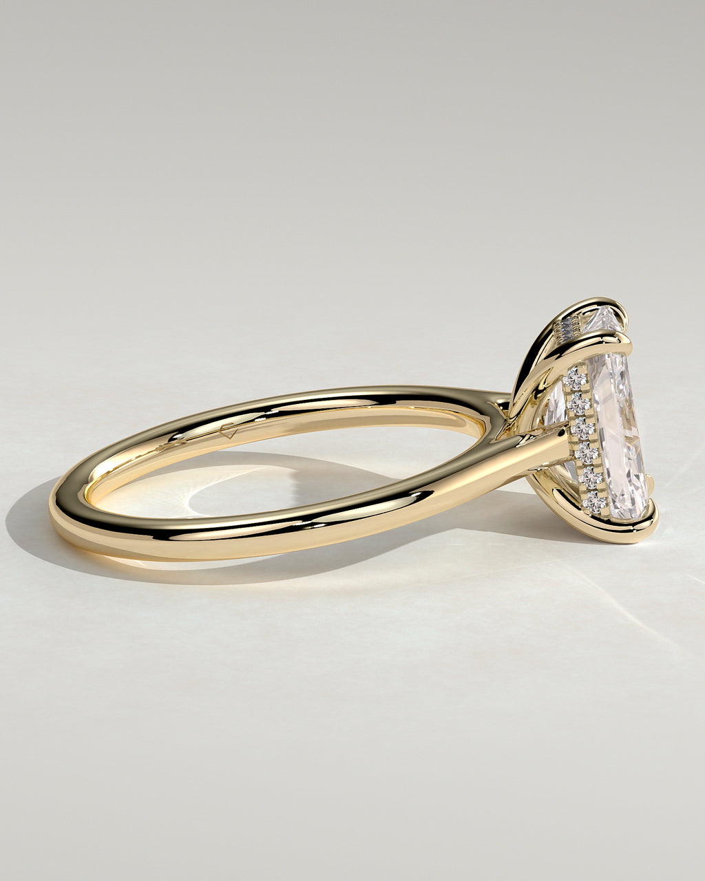 MET 0132 - 2 ct center stone - 18k Yellow Gold source reference - setting detail view