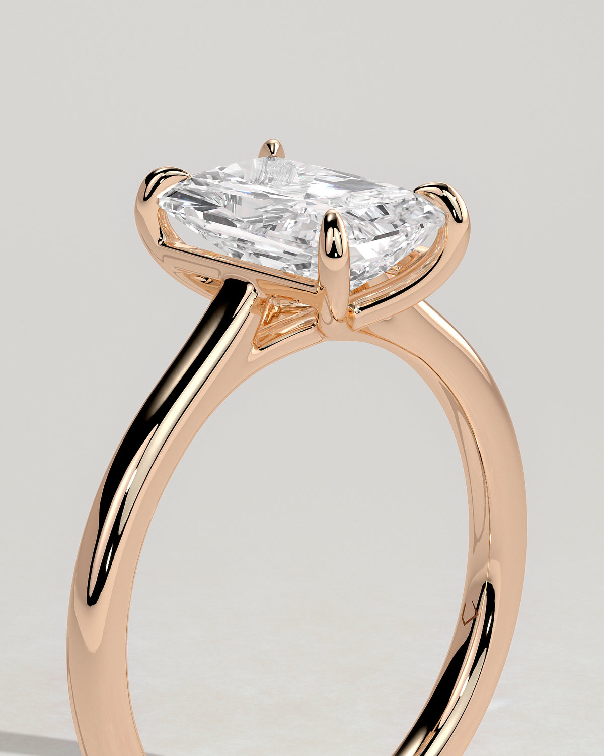 MET 0134 - 2 ct center stone - 18k Rose Gold source reference - setting detail view