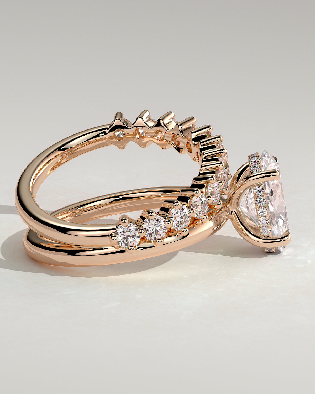MET 0137 - 2 ct center stone - 18k Rose Gold source reference - setting detail view