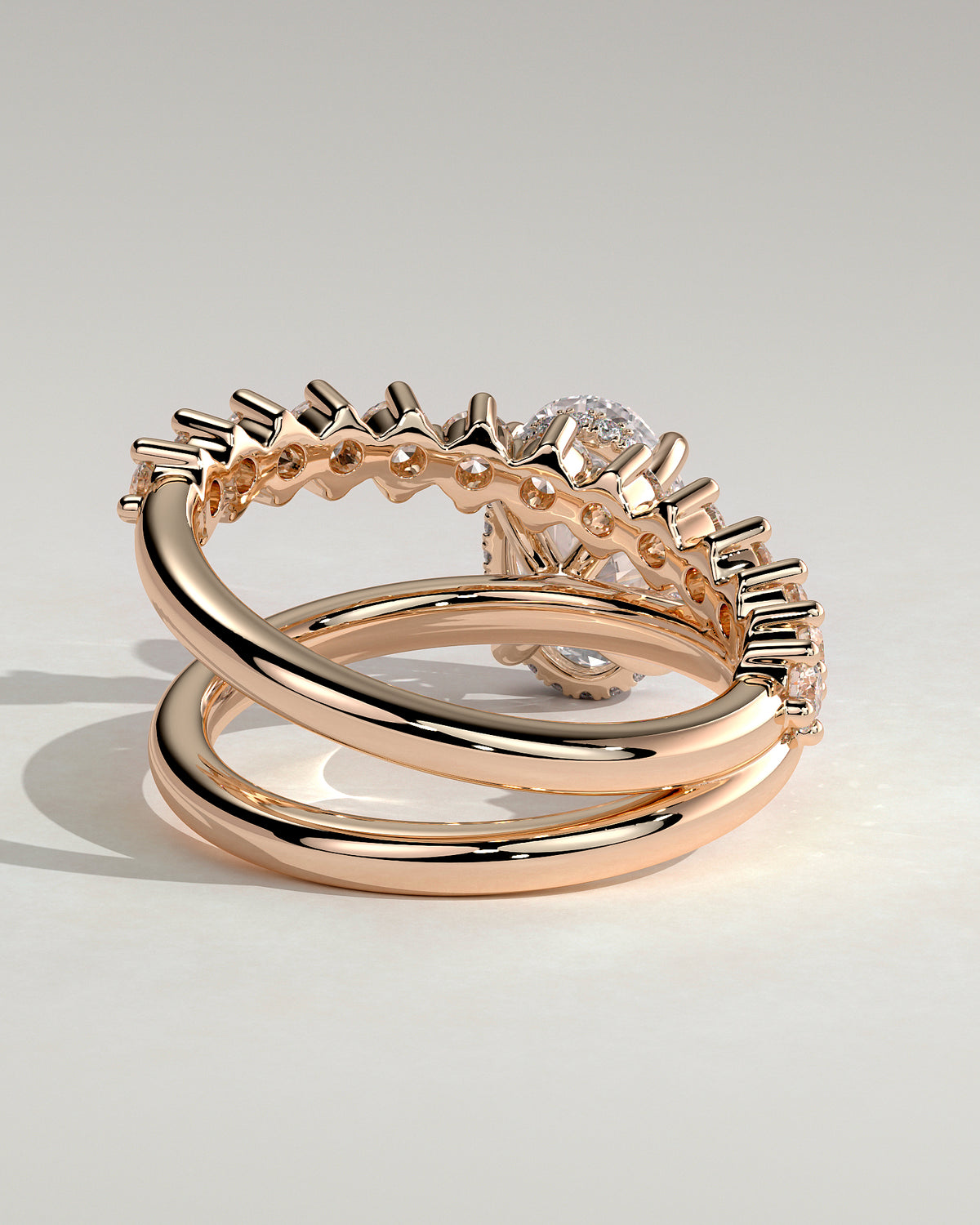 MET 0137 - 2 ct center stone - 18k Rose Gold source reference - setting detail view