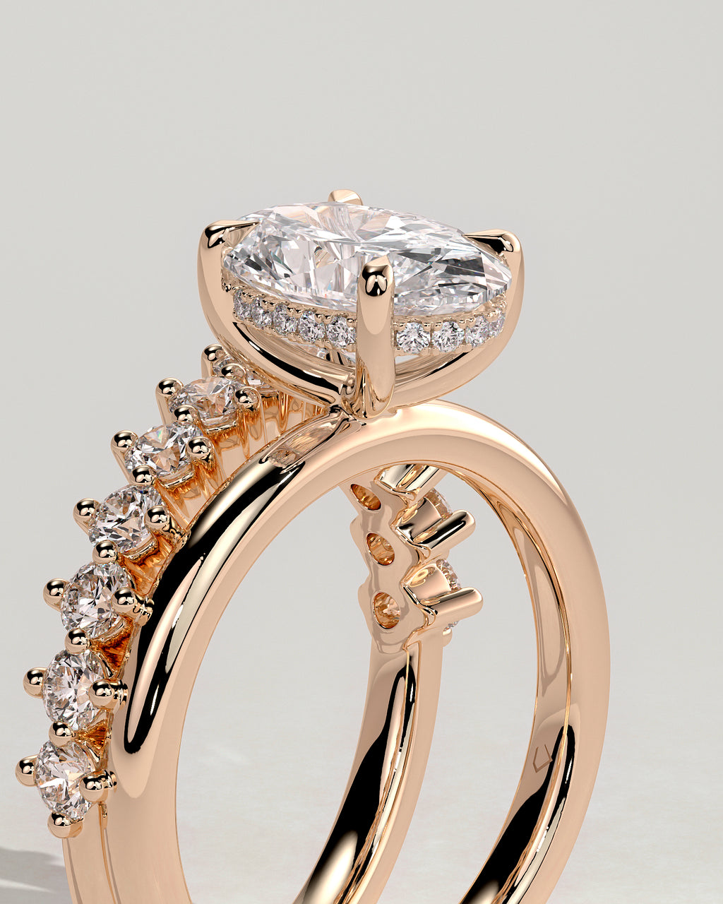 MET 0137 - 2 ct center stone - 18k Rose Gold source reference - setting detail view