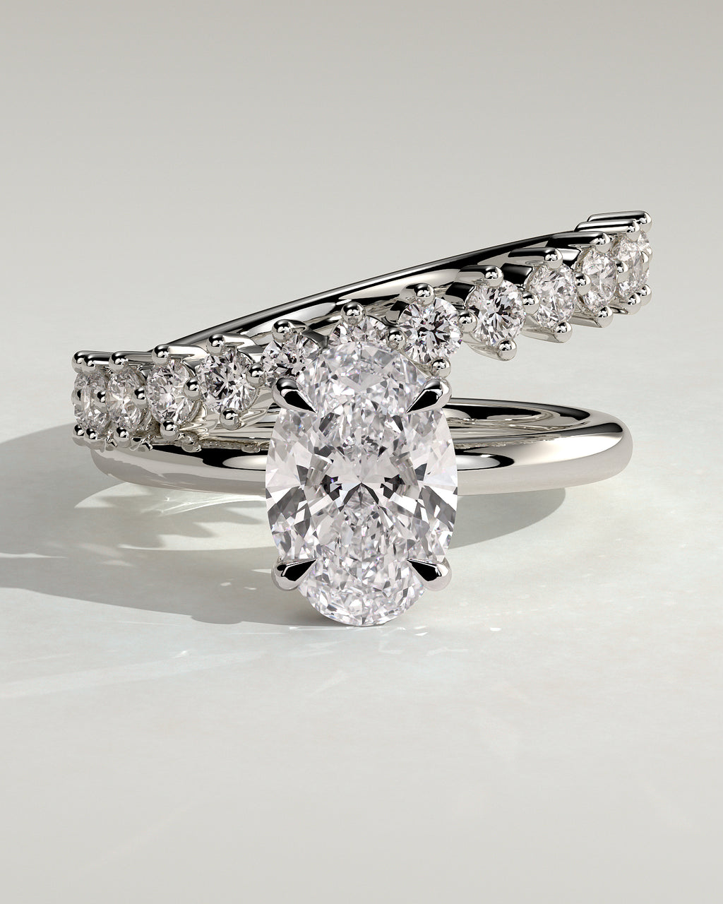 MET 0137 - 2 ct center stone - 18k White Gold source reference - front view
