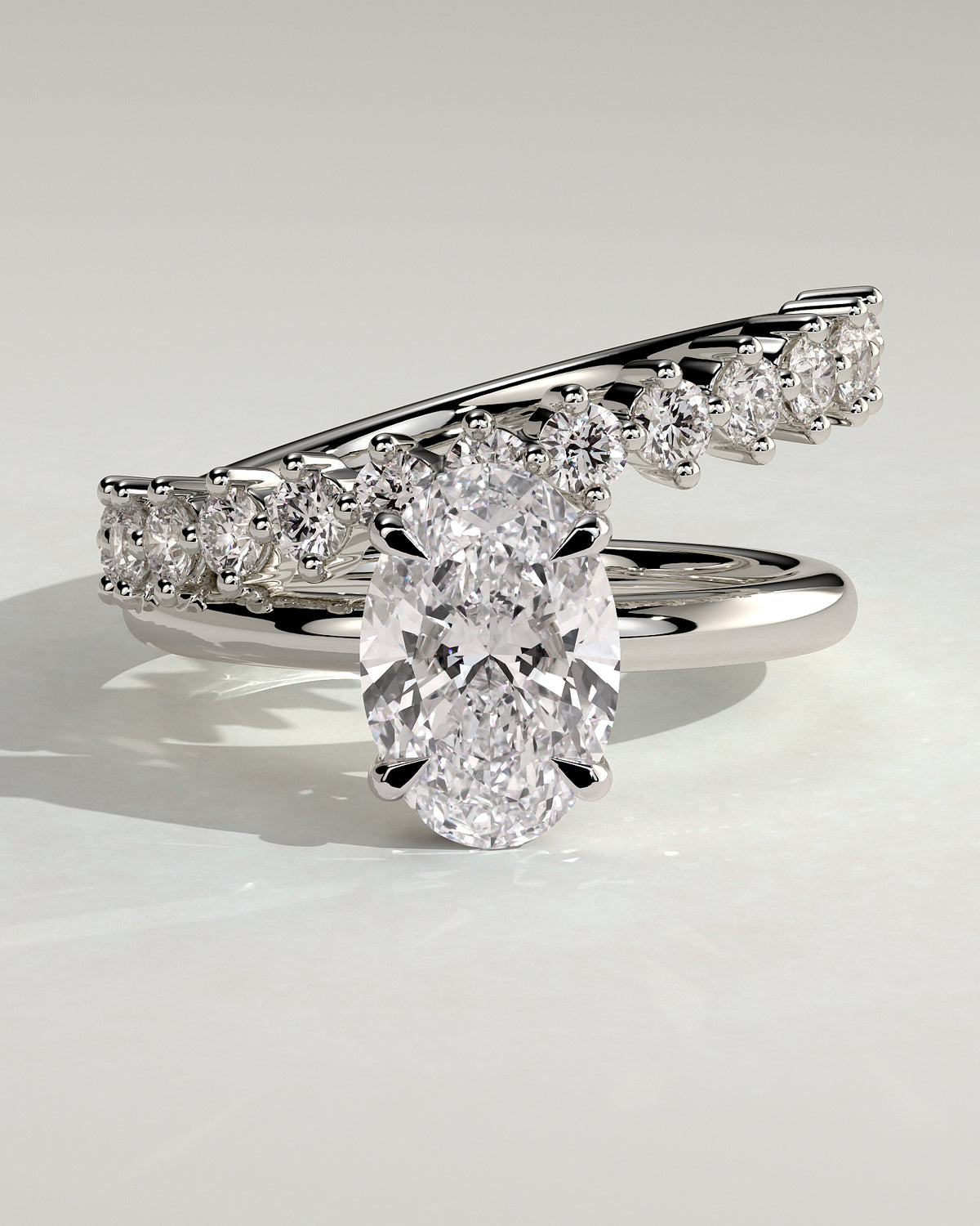 MET 0137 - 2 ct center stone - 18k White Gold source reference - front view