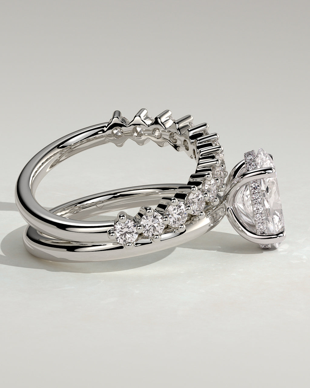 MET 0137 - 2 ct center stone - 18k White Gold source reference - setting detail view