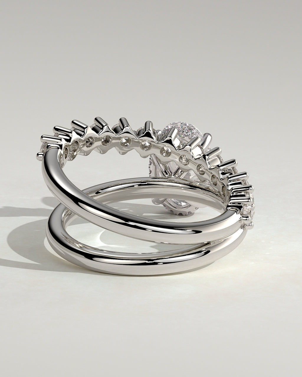 MET 0137 - 2 ct center stone - 18k White Gold source reference - setting detail view
