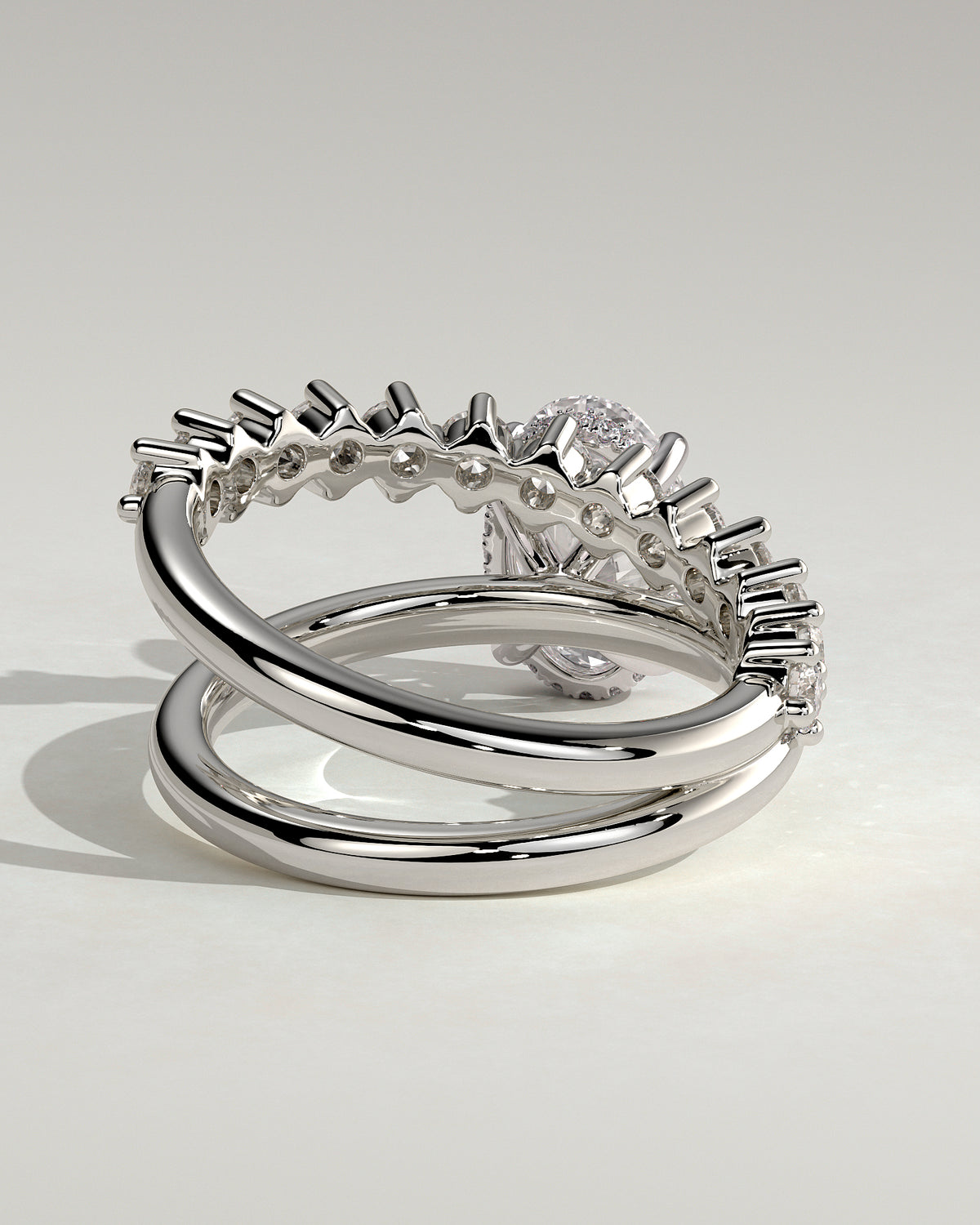MET 0137 - 2 ct center stone - 18k White Gold source reference - setting detail view