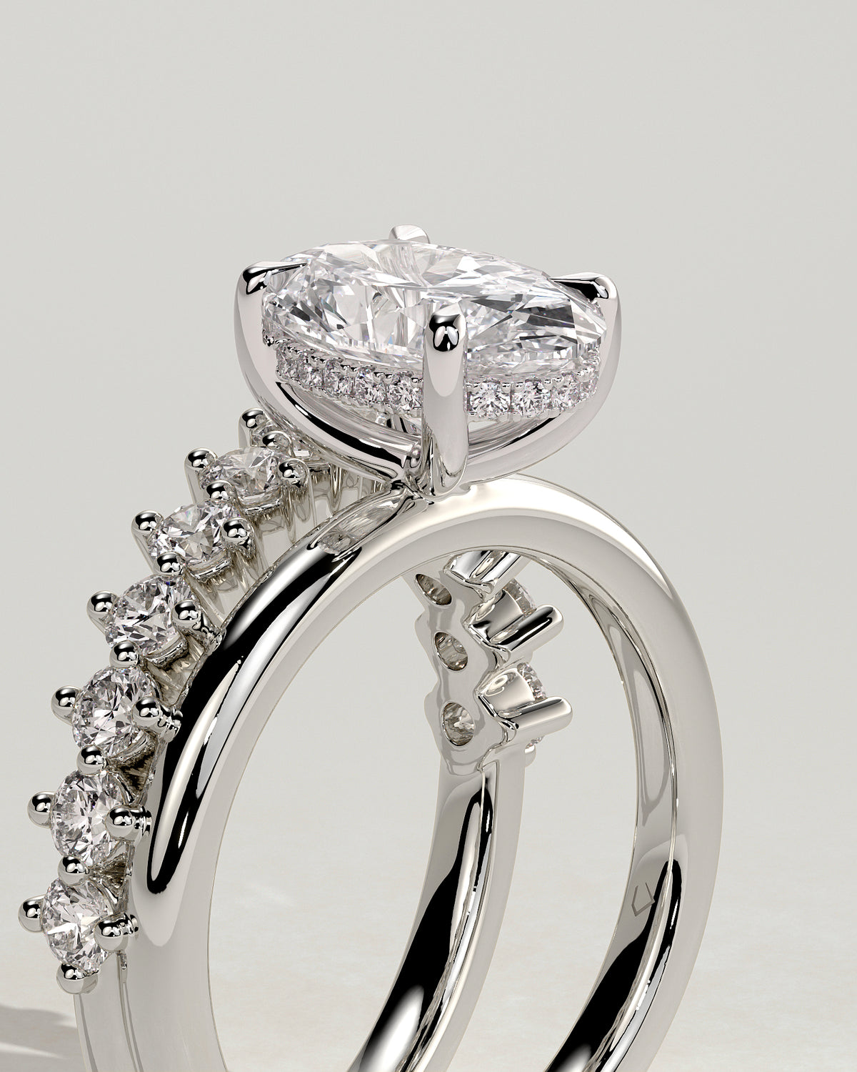 MET 0137 - 2 ct center stone - 18k White Gold source reference - setting detail view