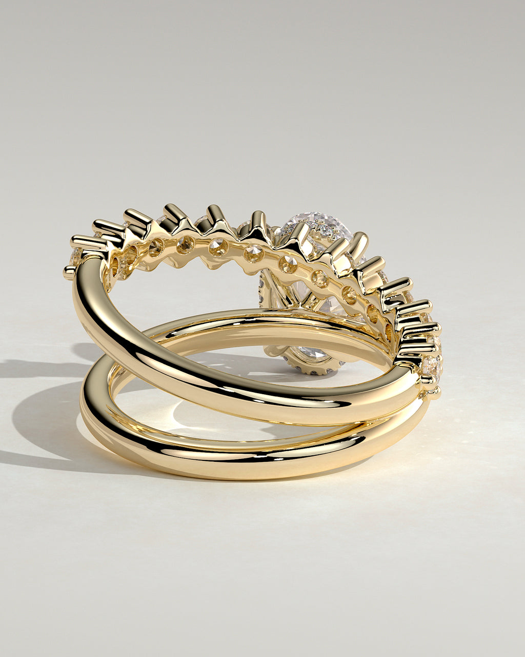 MET 0137 - 2 ct center stone - 18k Yellow Gold source reference - setting detail view