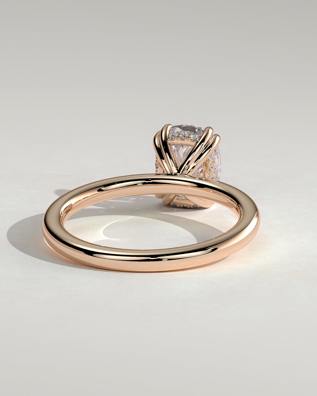 MET 0138 - 2 ct center stone - 18k Rose Gold source reference - setting detail view