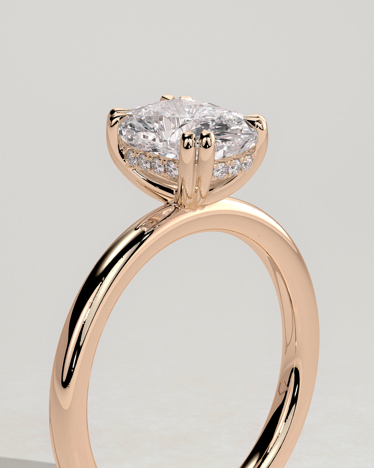 MET 0138 - 2 ct center stone - 18k Rose Gold source reference - setting detail view