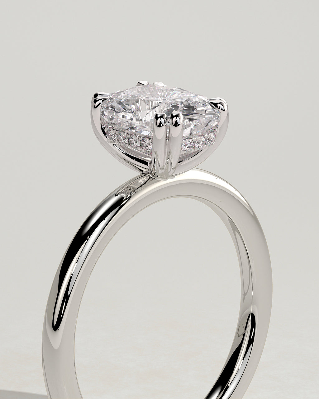 MET 0138 - 2 ct center stone - 18k White Gold source reference - setting detail view