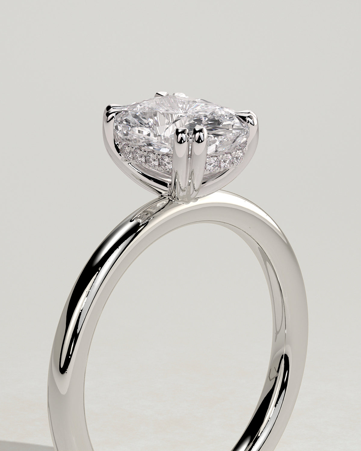 MET 0138 - 2 ct center stone - 18k White Gold source reference - setting detail view