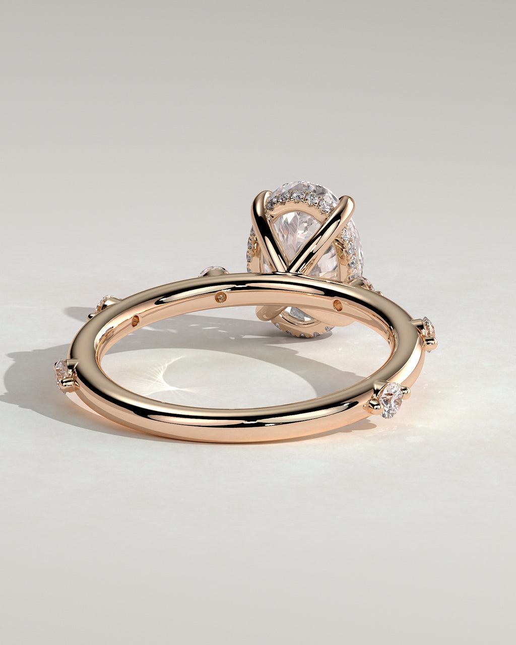 MET 0142 - 2 ct center stone - 18k Rose Gold source reference - setting detail view