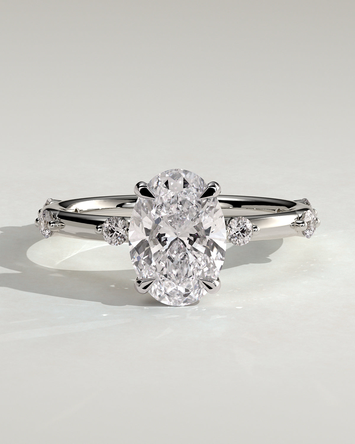 MET 0142 - 2 ct center stone - 18k White Gold source reference - front view