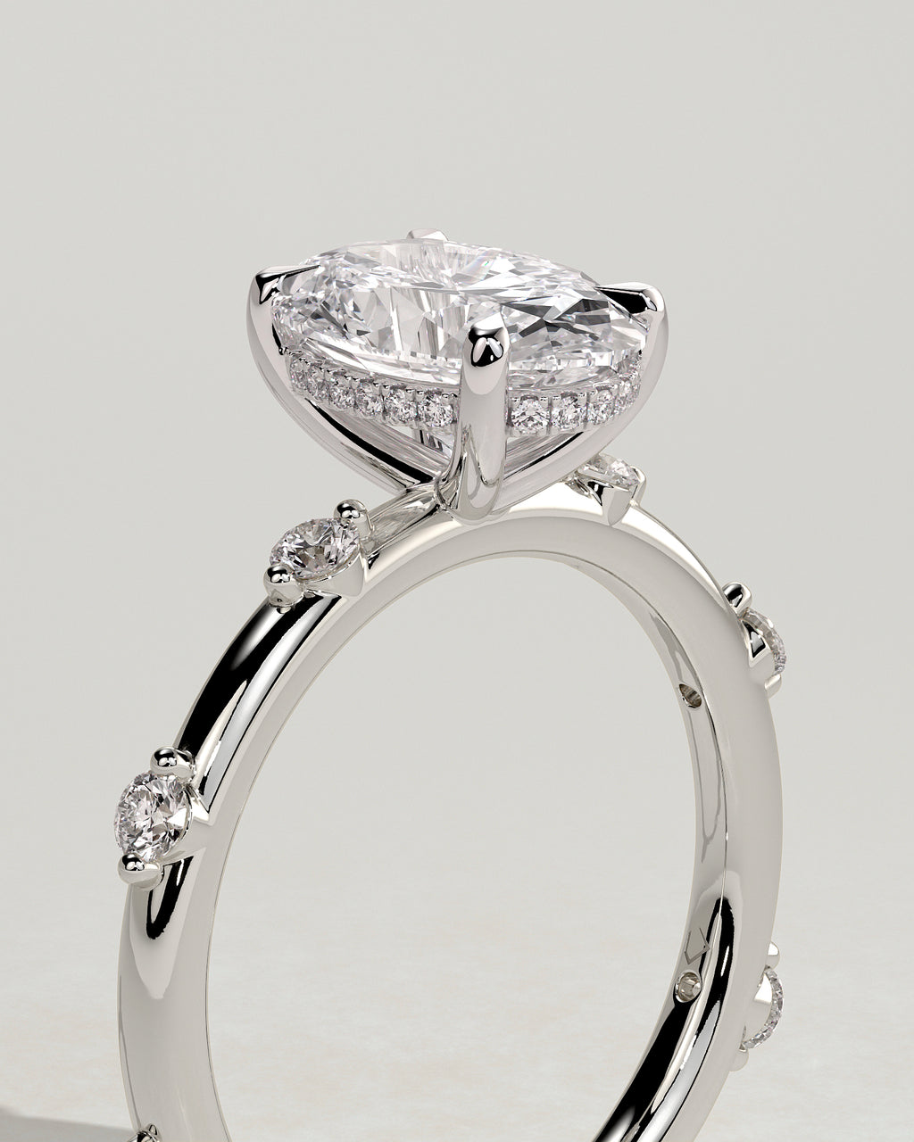 MET 0142 - 2 ct center stone - 18k White Gold source reference - setting detail view