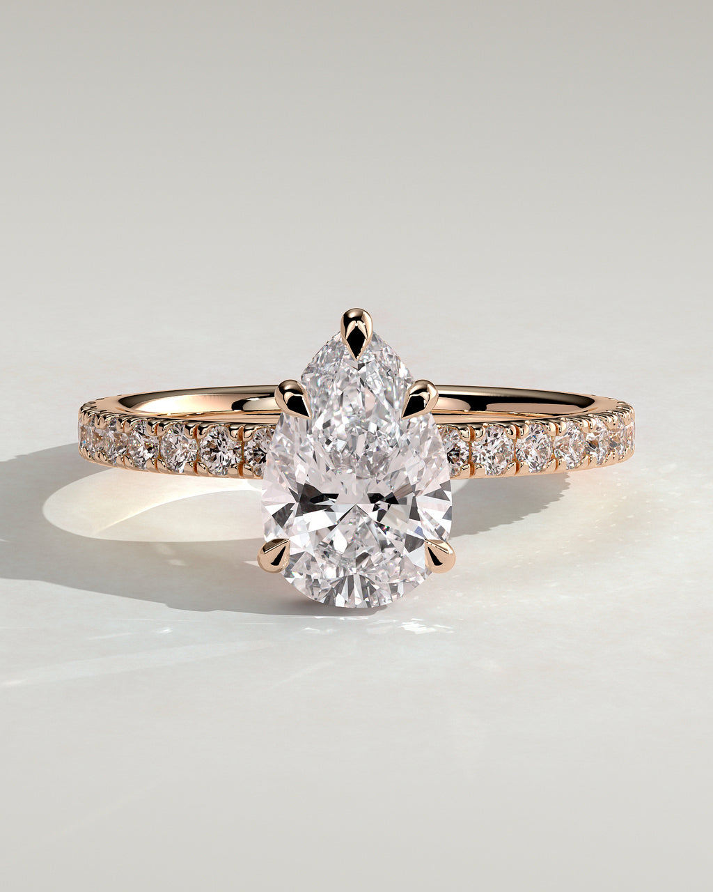 MET 0148 - 2 ct center stone - 18k Rose Gold source reference - front view
