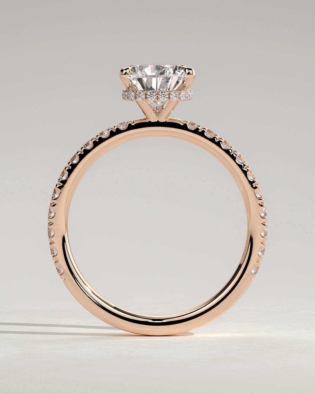 MET 0148 - 2 ct center stone - 18k Rose Gold source reference - setting detail view