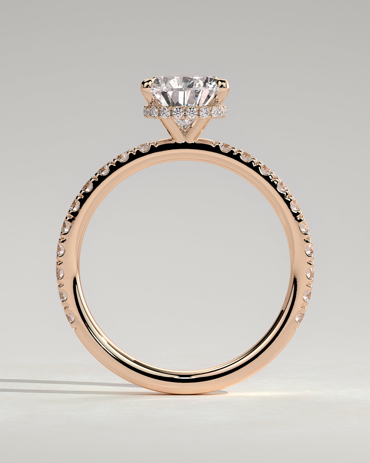 MET 0148 - 2 ct center stone - 18k Rose Gold source reference - setting detail view