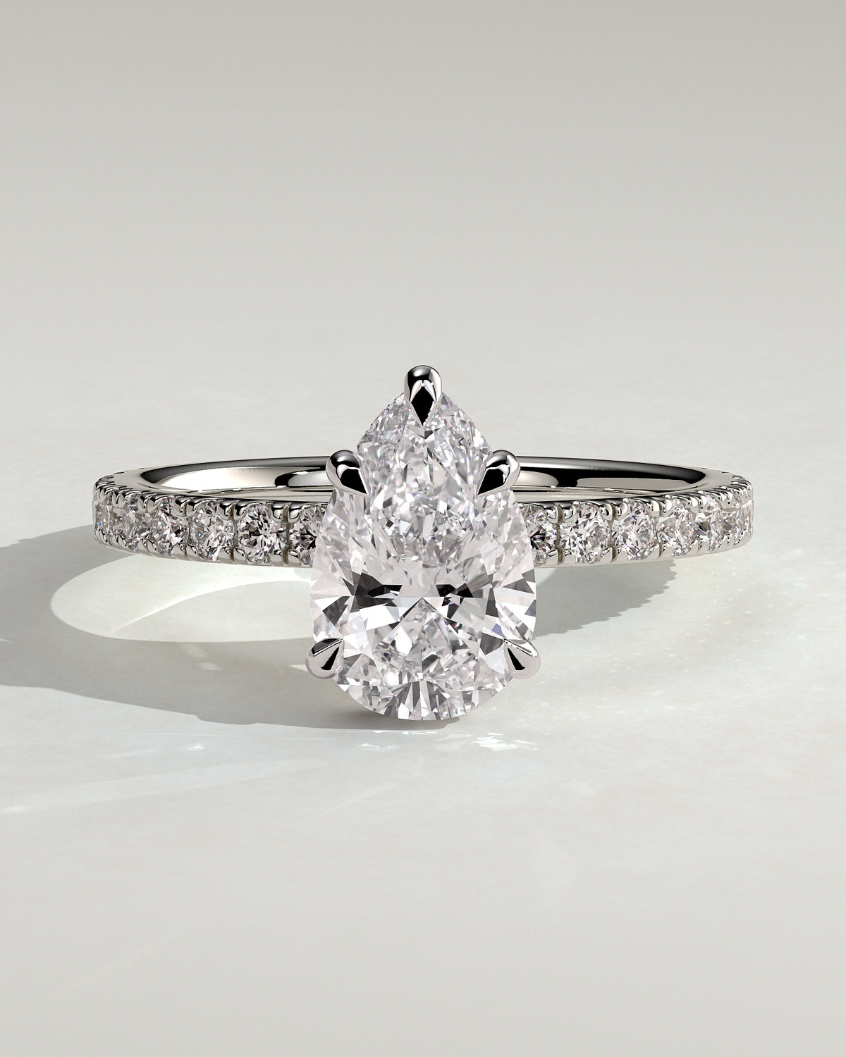 MET 0148 - 2 ct center stone - 18k White Gold source reference - front view