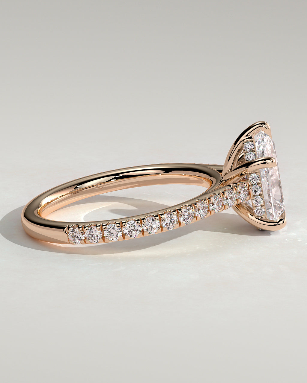 MET 0149 - 2 ct center stone - 18k Rose Gold source reference - setting detail view