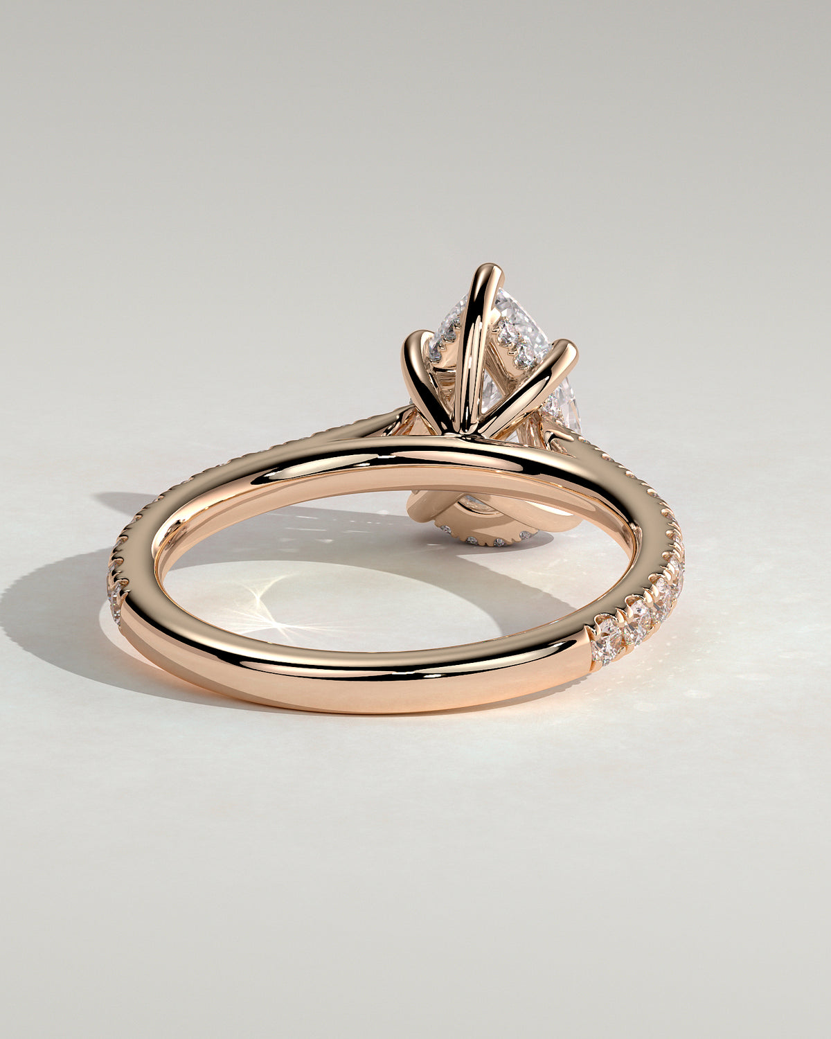 MET 0149 - 2 ct center stone - 18k Rose Gold source reference - setting detail view