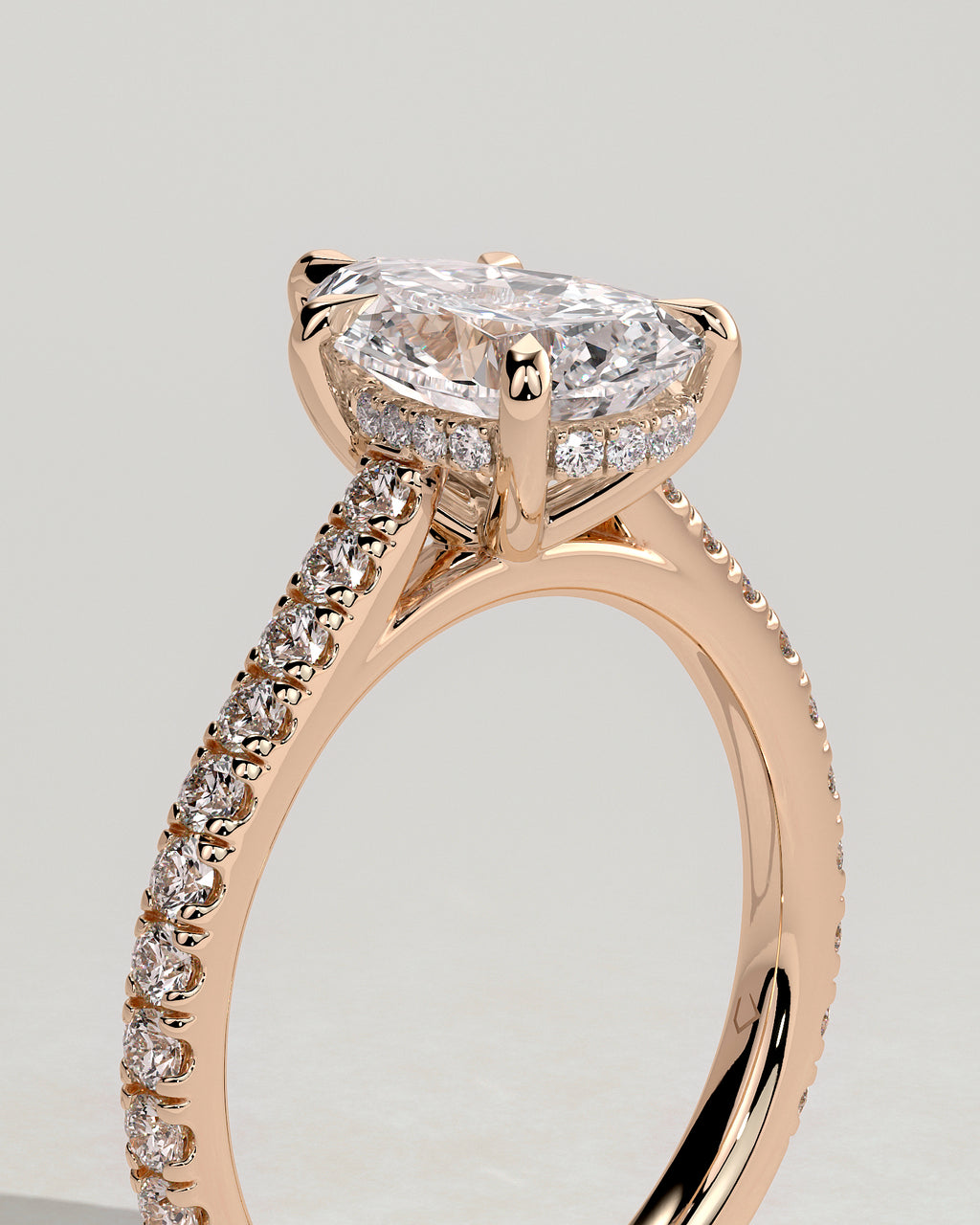 MET 0149 - 2 ct center stone - 18k Rose Gold source reference - setting detail view