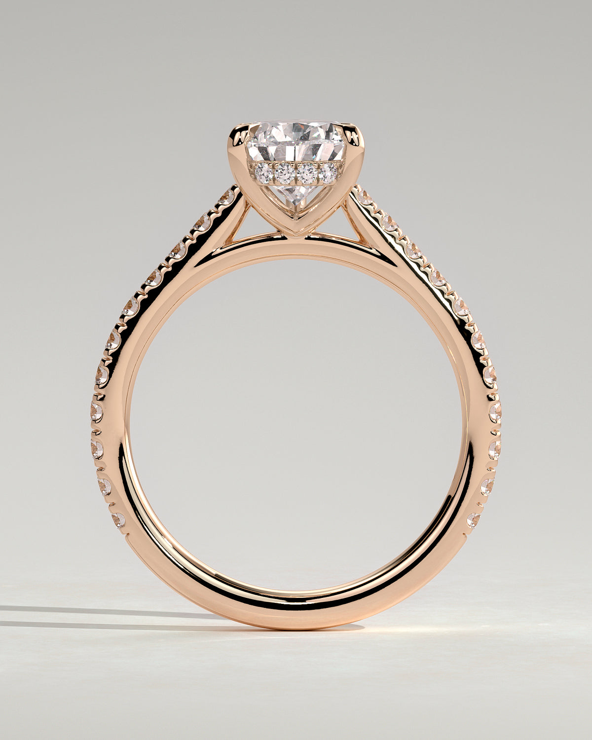 MET 0149 - 2 ct center stone - 18k Rose Gold source reference - setting detail view